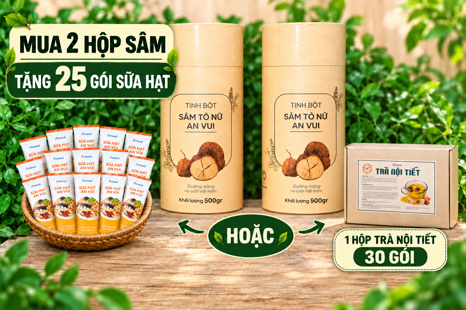 Combo 1 Cảm nhận - Tinh bột Sâm Tố Nữ An Vui