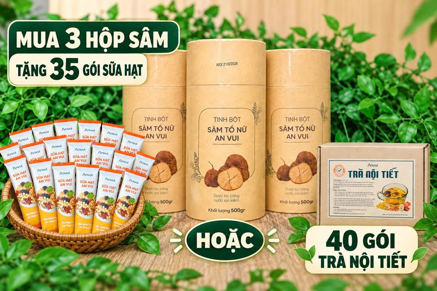 Combo 2 Thay đổi - Tinh bột Sâm Tố Nữ An Vui